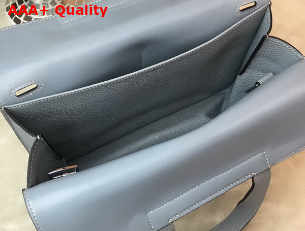 Hermes Halzan 31 Bag in Light Blue Taurillon Clemence Leather Replica