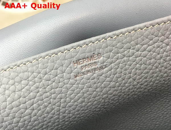 Hermes Halzan 31 Bag in Light Blue Taurillon Clemence Leather Replica