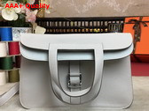 Hermes Halzan 31 Bag in Light Grey Taurillon Clemence Leather Replica