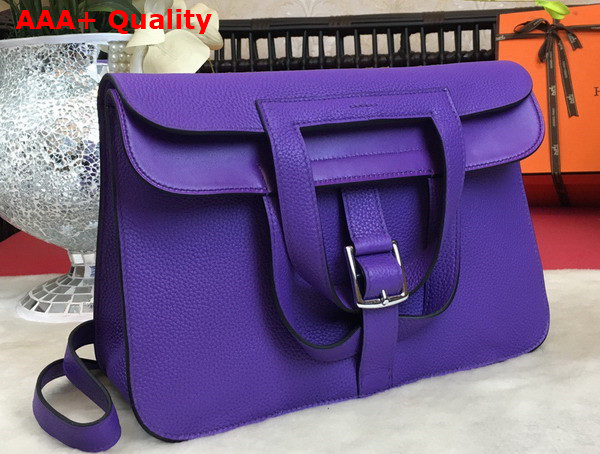 Hermes Halzan 31 Bag in Light Purple Taurillon Clemence Leather Replica