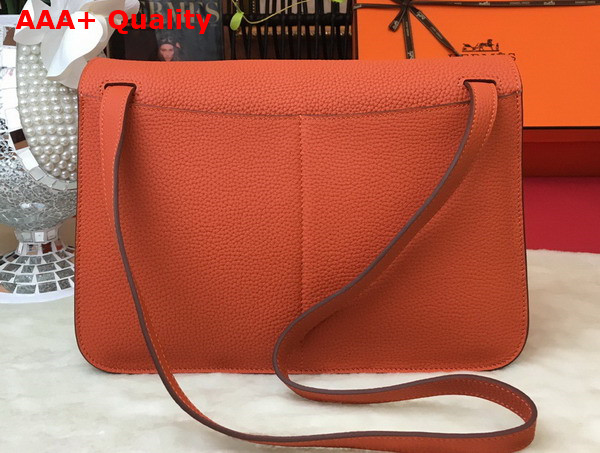 Hermes Halzan 31 Bag in Orange Taurillon Clemence Leather Replica