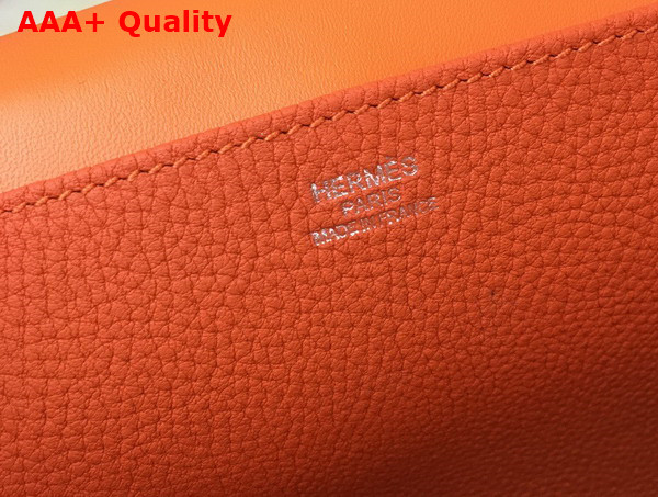 Hermes Halzan 31 Bag in Orange Taurillon Clemence Leather Replica