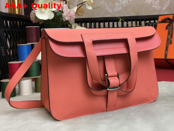 Hermes Halzan 31 Bag in Pink Taurillon Clemence Leather Replica