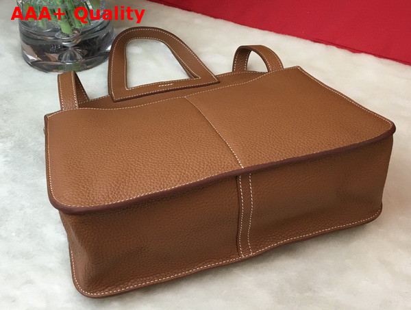 Hermes Halzan 31 Bag in Tan Taurillon Clemence Leather Replica