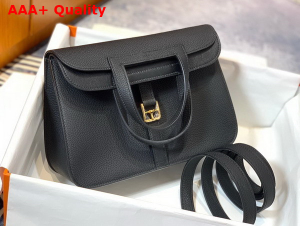 Hermes Halzan Mini Bag in Black Taurillon Clemence Leather Replica