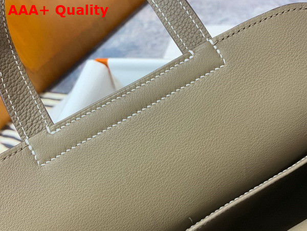 Hermes Halzan Mini Bag in Elephant Grey Taurillon Clemence Leather Replica
