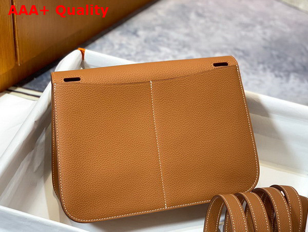Hermes Halzan Mini Bag in Gold Taurillon Clemence Leather Replica