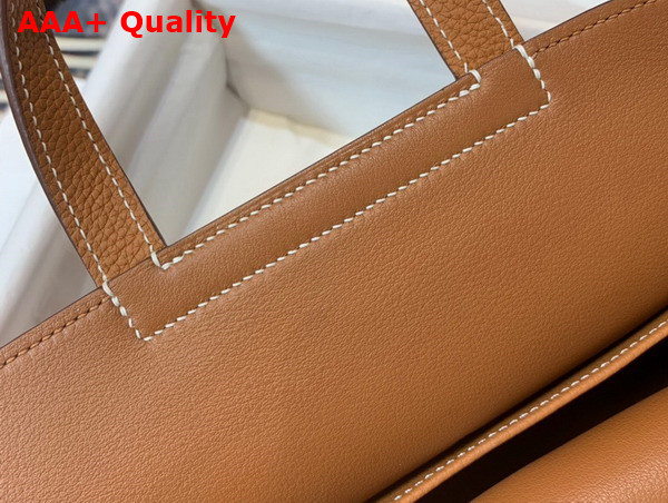 Hermes Halzan Mini Bag in Gold Taurillon Clemence Leather Replica