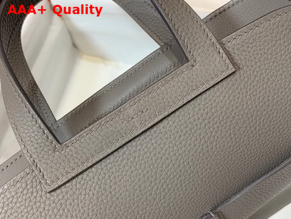 Hermes Halzan Mini Bag in Grey Taurillon Clemence Leather Replica
