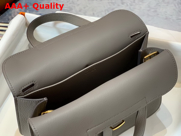 Hermes Halzan Mini Bag in Grey Taurillon Clemence Leather Replica