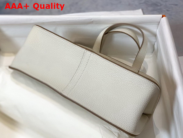 Hermes Halzan Mini Bag in White Taurillon Clemence Leather Replica