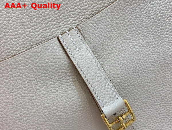 Hermes Halzan Mini Bag in White Taurillon Clemence Leather Replica