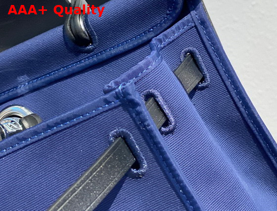 Hermes Herbag Zip 31 Bag Blue Canvas and Black Cowhide Leather Replica