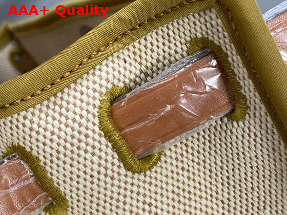 Hermes Herbag Zip 31 Bag Brown Striped Canvas and Natural Cowhide Replica