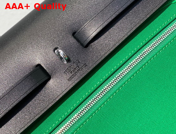 Hermes Herbag Zip 31 Bag Green Canvas and Black Cowhide Leather Replica