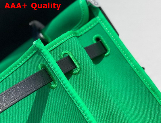 Hermes Herbag Zip 31 Bag Green Canvas and Black Cowhide Leather Replica