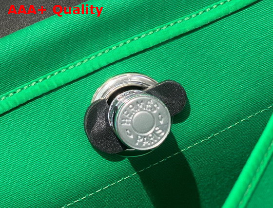 Hermes Herbag Zip 31 Bag Green Canvas and Black Cowhide Leather Replica