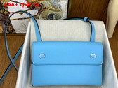 Hermes Hermesnap Wallet in Candy Blue Epsom Calfskin Replica
