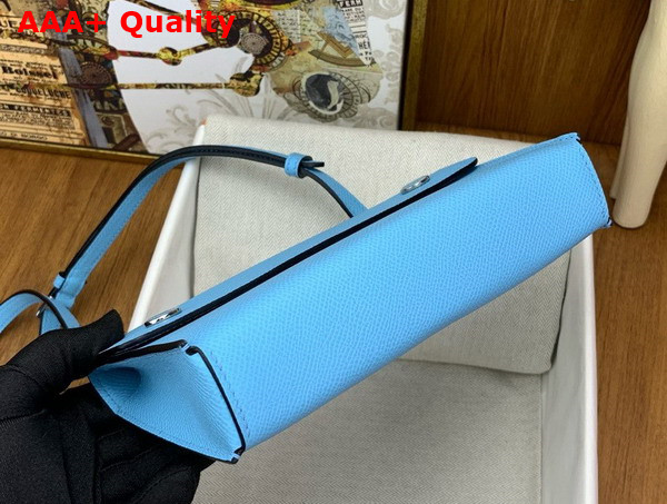 Hermes Hermesnap Wallet in Candy Blue Epsom Calfskin Replica