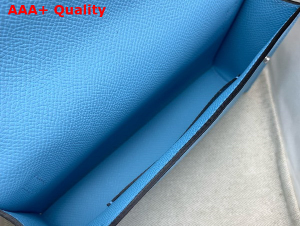 Hermes Hermesnap Wallet in Candy Blue Epsom Calfskin Replica