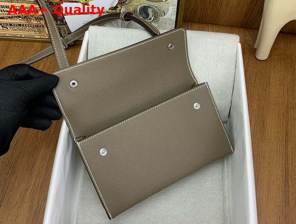Hermes Hermesnap Wallet in Elephant Grey Epsom Calfskin Replica