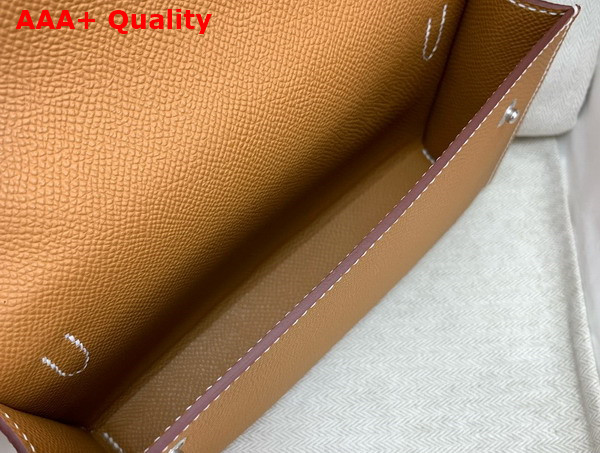 Hermes Hermesnap Wallet in Gold Brown Epsom Calfskin Replica