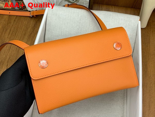 Hermes Hermesnap Wallet in Orange Epsom Calfskin Replica