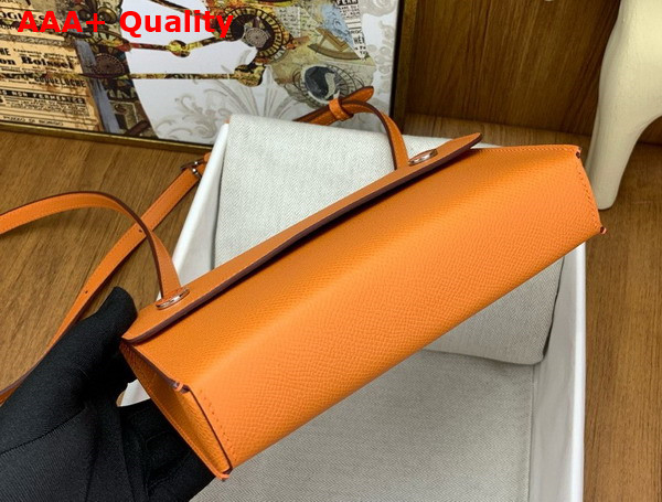 Hermes Hermesnap Wallet in Orange Epsom Calfskin Replica