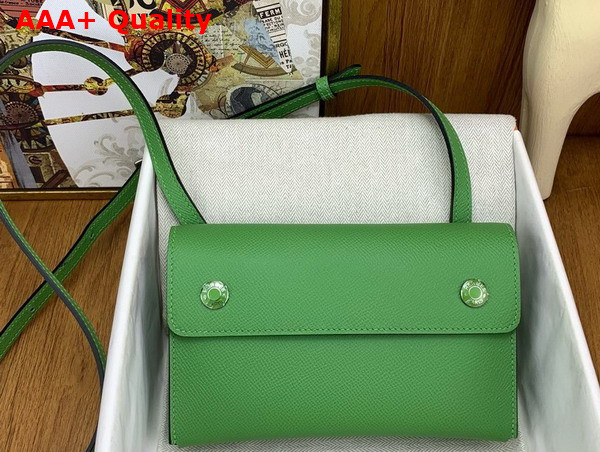 Hermes Hermesnap Wallet in Vert Comics Epsom Calfskin Replica