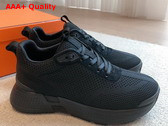 Hermes Heros Sneaker in Black Technical Knit and Suede Goatskin Replica