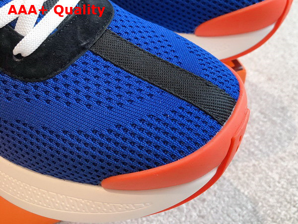 Hermes Heros Sneaker in Bright Blue Technical Knit and Suede Goatskin Replica