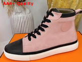 Hermes High Top Sneaker in Pink Suede Calfskin Replica
