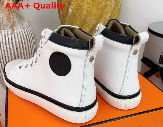 Hermes High Top Sneaker in White Calfskin Replica