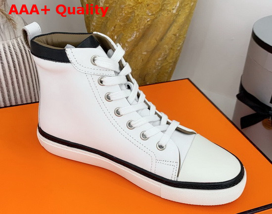 Hermes High Top Sneaker in White Calfskin Replica