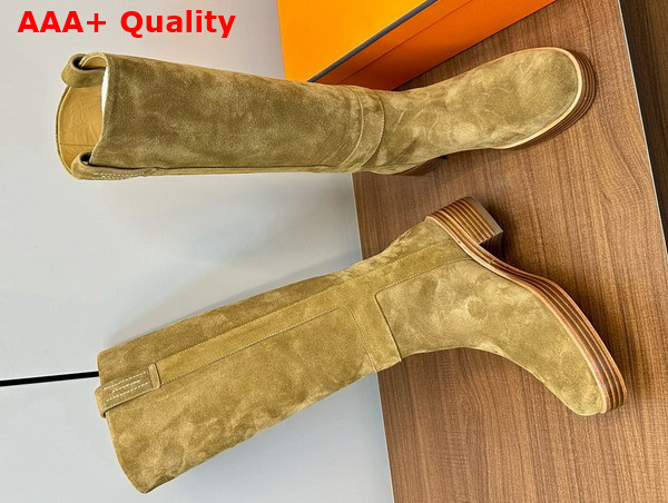 Hermes Horse Boot in Burn Fume Suede Calfskin Replica