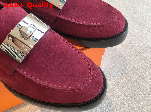 Hermes Hot Loafer in Marron Mahogany Suede Goatskin Replica