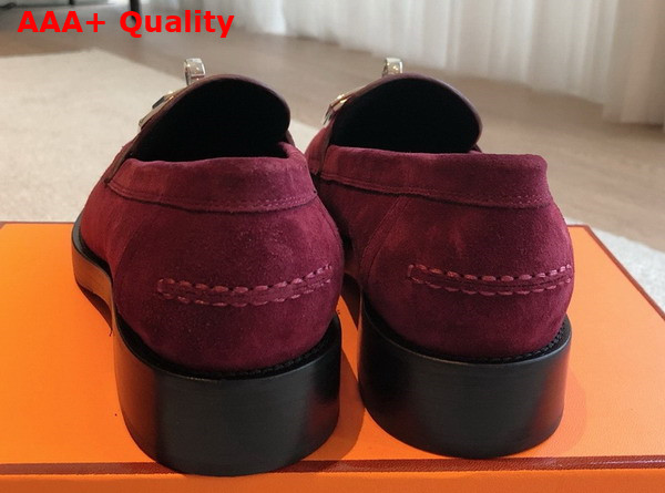 Hermes Hot Loafer in Marron Mahogany Suede Goatskin Replica