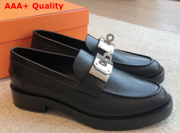 Hermes Hot Loafer in Noir Calfskin Replica