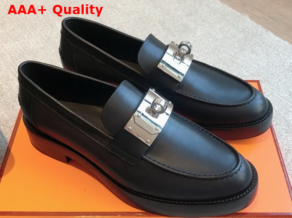 Hermes Hot Loafer in Noir Calfskin Replica