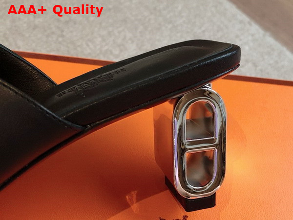 Hermes Iconique 60 Sandal in Noir Nappa Leather Replica