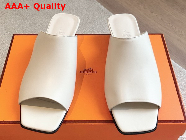 Hermes Idole Sandal in Blanc De Paris Nappa Leather Replica