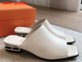 Hermes Idole Sandal in Blanc De Paris Nappa Leather Replica
