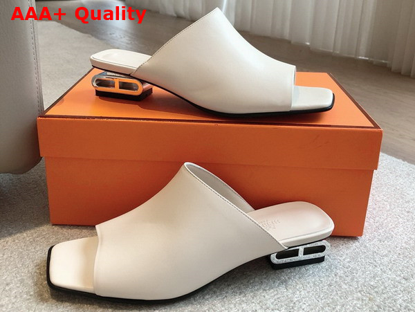 Hermes Idole Sandal in Blanc De Paris Nappa Leather Replica