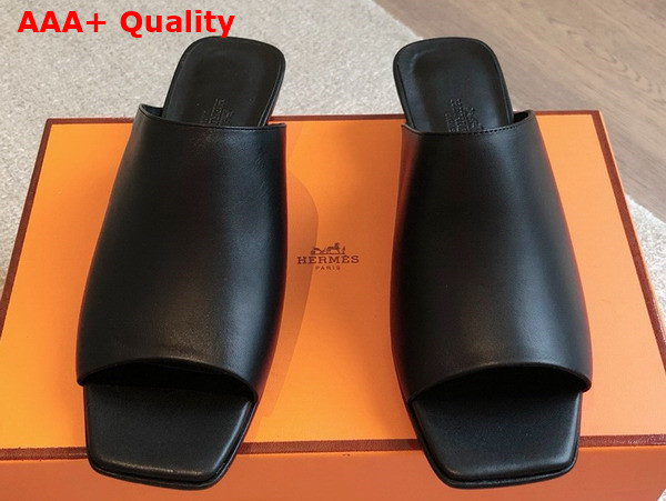 Hermes Idole Sandal in Noir Nappa Leather Replica