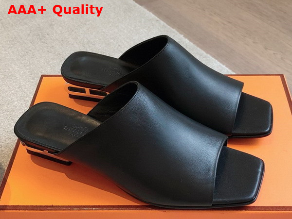Hermes Idole Sandal in Noir Nappa Leather Replica