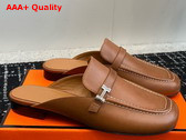 Hermes Iena Mule Marron Alezan Goatskin Replica