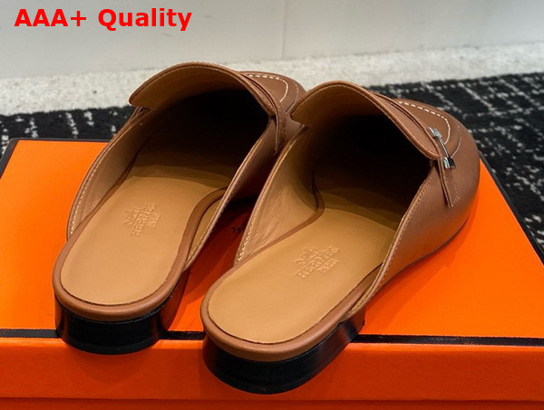 Hermes Iena Mule Marron Alezan Goatskin Replica