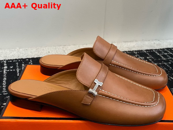 Hermes Iena Mule Marron Alezan Goatskin Replica