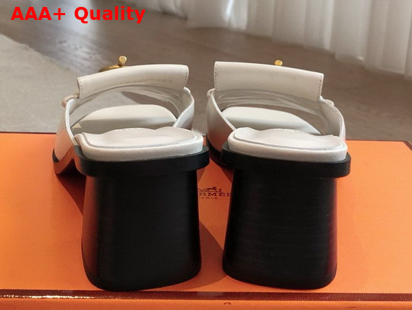 Hermes Ilot 50 Sandal in Blanc De Paris Calfskin Replica