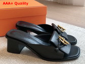 Hermes Ilot 50 Sandal in Noir Calfskin Replica